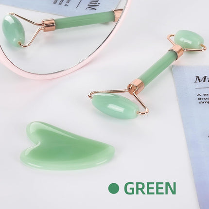 Revitalize Your Skin: 2-Piece Gua Sha & Jade Roller Set for Radiant Face Sculpting and Puffiness Relief