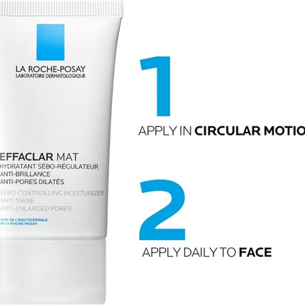 La Roche-Posay Effaclar Mat Anti-Acne Moisturiser – Shine Control & Pore Minimizer, 40ml