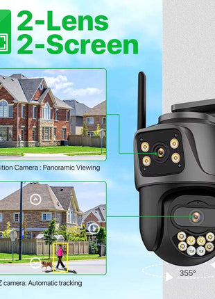 4K Dual Lens Outdoor PTZ Camera - 8MP HD Security Surveillance with Auto Tracking & P2P Connectivity