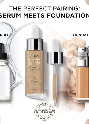 L’Oréal Paris True Match Nude Plumping Tinted Serum - Tan Deep 7-8 for a Flawless Glow