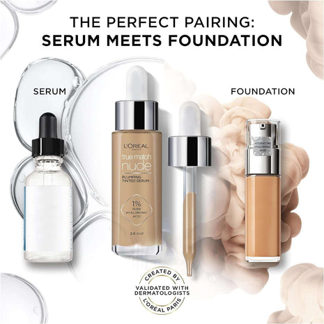 L’Oréal Paris True Match Nude Plumping Tinted Serum - Tan Deep 7-8 for a Flawless Glow