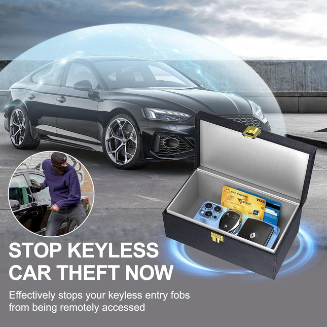 Ultimate RFID Anti-Theft Faraday Box & Pouch 2-Pack - Keyless Entry Car Key Signal Blocking Protection