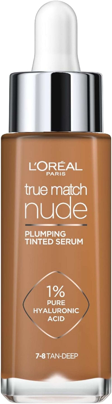 L’Oréal Paris True Match Nude Plumping Tinted Serum - Tan Deep 7-8 for a Flawless Glow