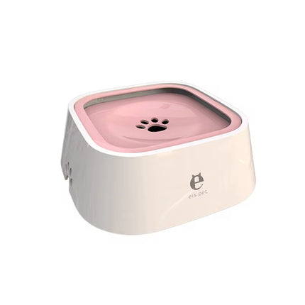 Non-Spill Floating Dog and Cat Water Bowl Dispenser - Plastic Anti-Overfill Design