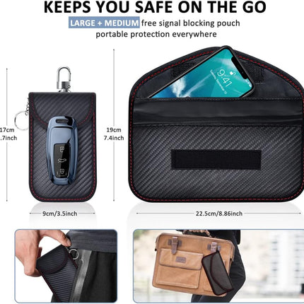 Ultimate RFID Anti-Theft Faraday Box & Pouch 2-Pack - Keyless Entry Car Key Signal Blocking Protection