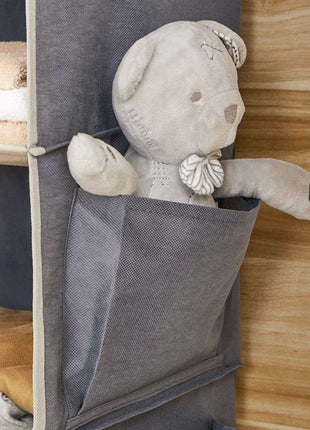 Hanging Closet Organizer, 6-Shelf Cloth Hanging Storage with Side Pockets,Grey
