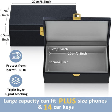 Ultimate RFID Anti-Theft Faraday Box & Pouch 2-Pack - Keyless Entry Car Key Signal Blocking Protection