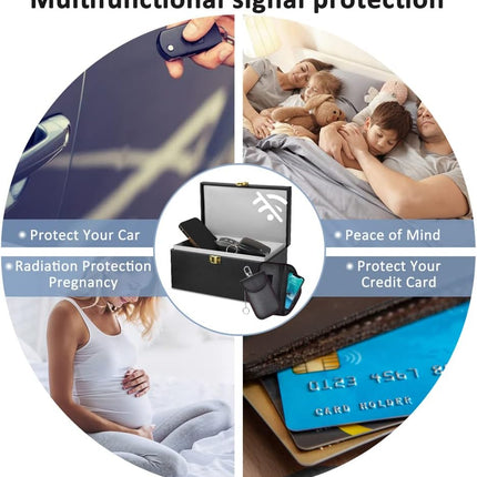 Ultimate RFID Anti-Theft Faraday Box & Pouch 2-Pack - Keyless Entry Car Key Signal Blocking Protection