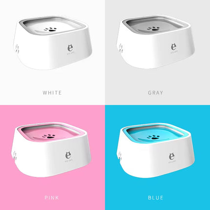 Non-Spill Floating Dog and Cat Water Bowl Dispenser - Plastic Anti-Overfill Design