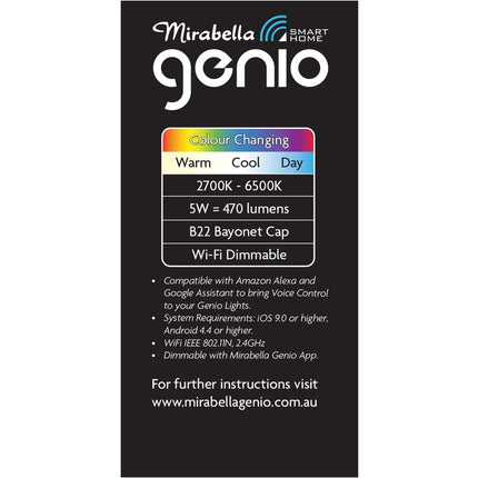Genio WiFi 5W LED Round Light Bulb