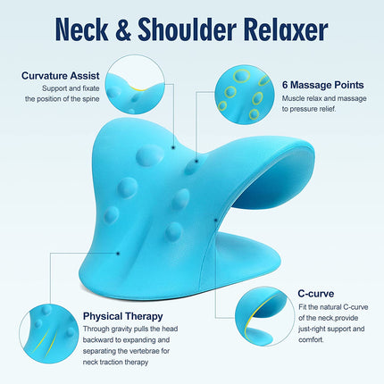 Revolutionary Neck Stretcher Pillow for Instant Pain Relief - Ultimate Cervical Traction Device for Relaxed Muscles and TMJ Relief