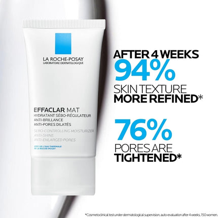 La Roche-Posay Effaclar Mat Anti-Acne Moisturiser – Shine Control & Pore Minimizer, 40ml