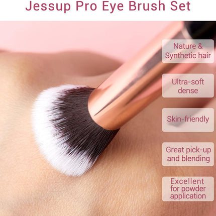 15-Piece Professional Makeup Brush Set - Luxurious Pearl Black & Rose Gold, Natural-Synthetic Hair for Flawless Application