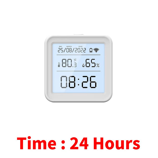 Tuya Smart WiFi Temperature and Humidity Sensor with Backlight, Compatible with Alexa and Google Assistant