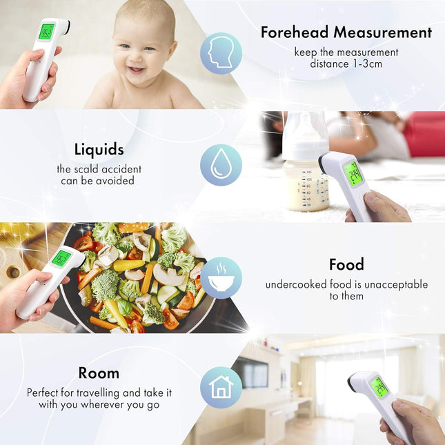 Non-Touch Digital Forehead Thermometer for Children and Babies - Fast & Accurate Infrared Readings for Parents
