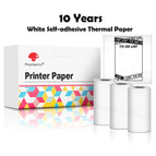 3 Rolls 10 Years White Stickers