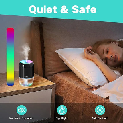 Portable Mini USB RGB Cool Mist H2O Humidifier Aromatherapy Essential Oil Diffuser Home 5V Power Humidity Control