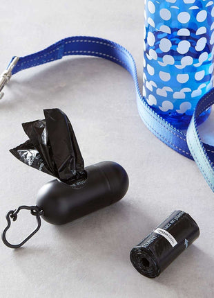 Premium Unscented Dog Poop Bags with Convenient Dispenser & Leash Clip - 300 Count (20 Rolls) - Extra Large Size 33.02 x 22.86 CM - Durable Black Design