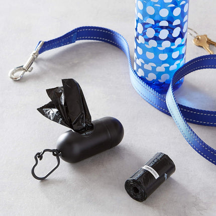Premium Unscented Dog Poop Bags with Convenient Dispenser & Leash Clip - 300 Count (20 Rolls) - Extra Large Size 33.02 x 22.86 CM - Durable Black Design