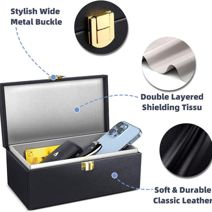 Ultimate RFID Anti-Theft Faraday Box & Pouch 2-Pack - Keyless Entry Car Key Signal Blocking Protection