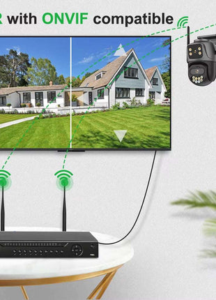 4K Dual Lens Outdoor PTZ Camera - 8MP HD Security Surveillance with Auto Tracking & P2P Connectivity