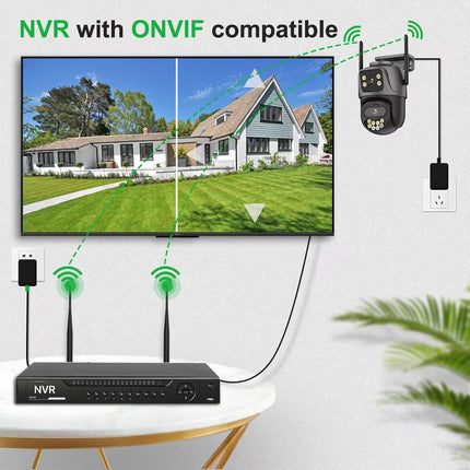 4K Dual Lens Outdoor PTZ Camera - 8MP HD Security Surveillance with Auto Tracking & P2P Connectivity