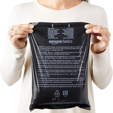 Premium Unscented Dog Poop Bags with Convenient Dispenser & Leash Clip - 300 Count (20 Rolls) - Extra Large Size 33.02 x 22.86 CM - Durable Black Design