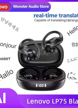 Original  LP75 TWS Bluetooth V5.3 Headphones Wireless LED Digital Display Earphones Noise Reduction Waterproof Headset New