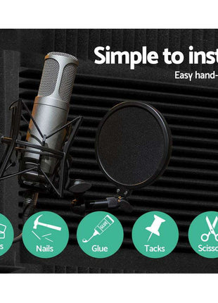 Alpha Acoustic Foam 20pcs 30x30x5cm Sound Absorption Proofing Panel Studio Wedge