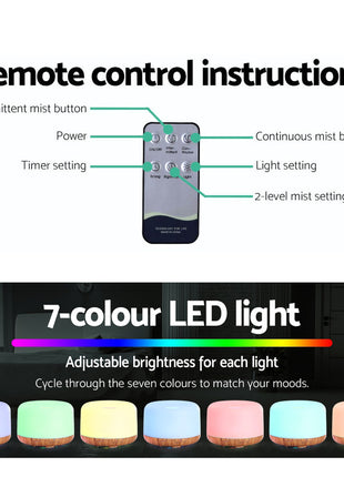 Devanti Aroma Diffuser Aromatherapy Humidifier 500ml