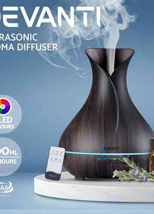 Devanti Aroma Diffuser Aromatherapy Dark Wood 400ml