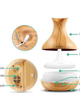 Devanti Aroma Diffuser Aromatherapy Light Wood 400ml