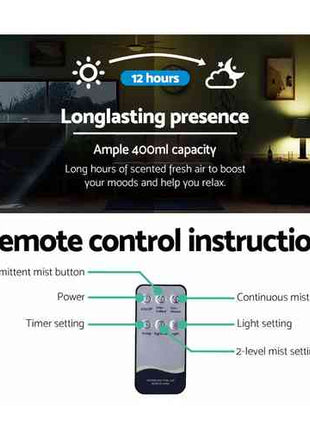 Devanti Aroma Diffuser Aromatherapy Light Wood 400ml