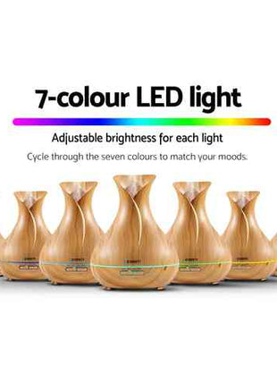 Devanti Aroma Diffuser Aromatherapy Light Wood 400ml