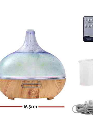 Devanti Aroma Diffuser Aromatherapy 3D Glass 400ml