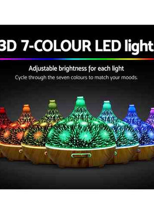 Devanti Aroma Diffuser Aromatherapy 3D Glass 400ml