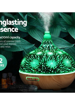 Devanti Aroma Diffuser Aromatherapy 3D Glass 400ml