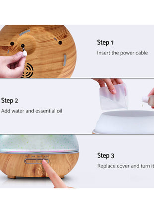 Devanti Aroma Diffuser Aromatherapy 3D Glass 400ml