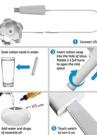 Devanti Aroma Diffuser Aromatherapy Lotus 200ml