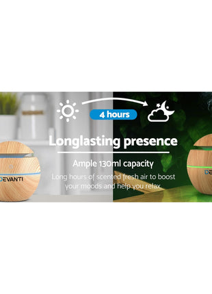 Devanti Aroma Diffuser Aromatherapy Light Wood 130ml