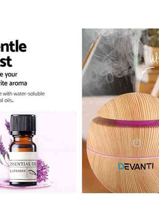 Devanti Aroma Diffuser Aromatherapy Light Wood 130ml
