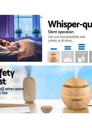 Devanti Aroma Diffuser Aromatherapy Light Wood 130ml