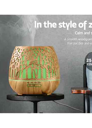 Devanti Aroma Diffuser Aromatherapy Wood Grain 400ml