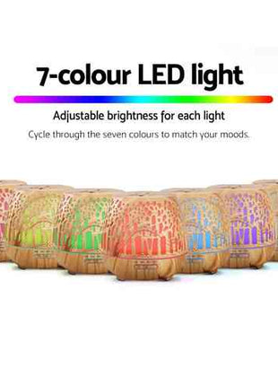 Devanti Aroma Diffuser Aromatherapy Wood Grain 400ml