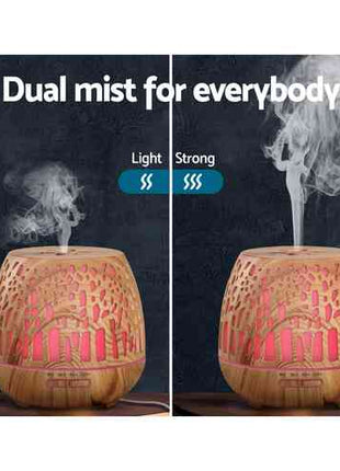 Devanti Aroma Diffuser Aromatherapy Wood Grain 400ml