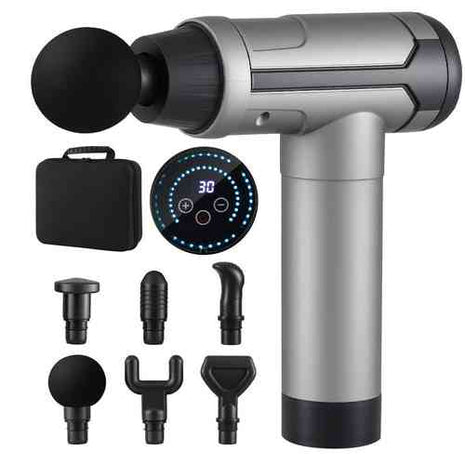 Everfit Massage Gun 30 Speed 6 Heads Vibration Muscle Massager Chargeable Black