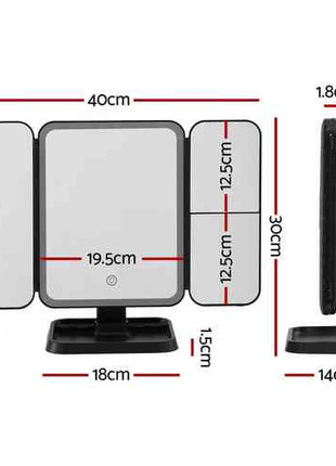 Embellir LED Makeup Mirror Tri-fold Lighted Vanity Mirrors 1X2X3X Magnifications