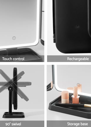 Embellir LED Makeup Mirror Tri-fold Lighted Vanity Mirrors 1X2X3X Magnifications