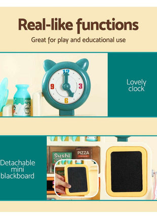 Keezi Kids Kitchen Pretend Play Set Cooking Sound Steam Light Function