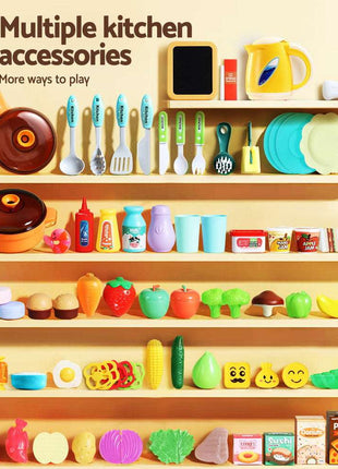 Keezi Kids Kitchen Pretend Play Set Cooking Sound Steam Light Function